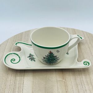 Spode Christmas Tree Cookies for Santa Set - Sleigh Tray & Large Mug